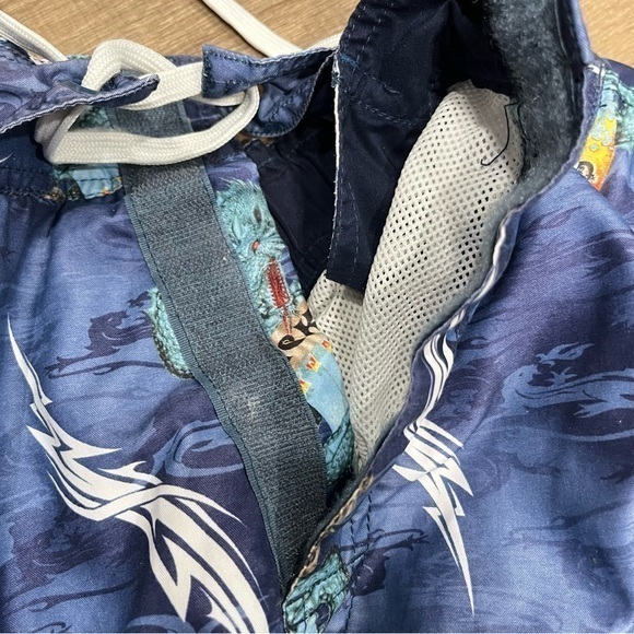 Vintage Gecko Dragon Floral Surf Board Hawaii Shorts All Over Print Men 32” - Picture 9 of 12